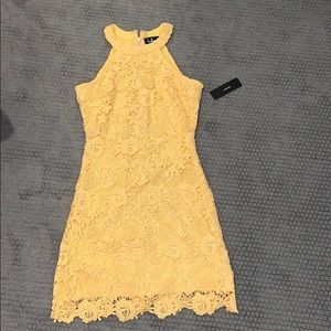 Yellow fitted lulus dress